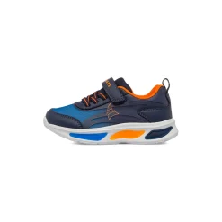 Sneakers blu e arancioni da Bambino con luci e strappo Navigare