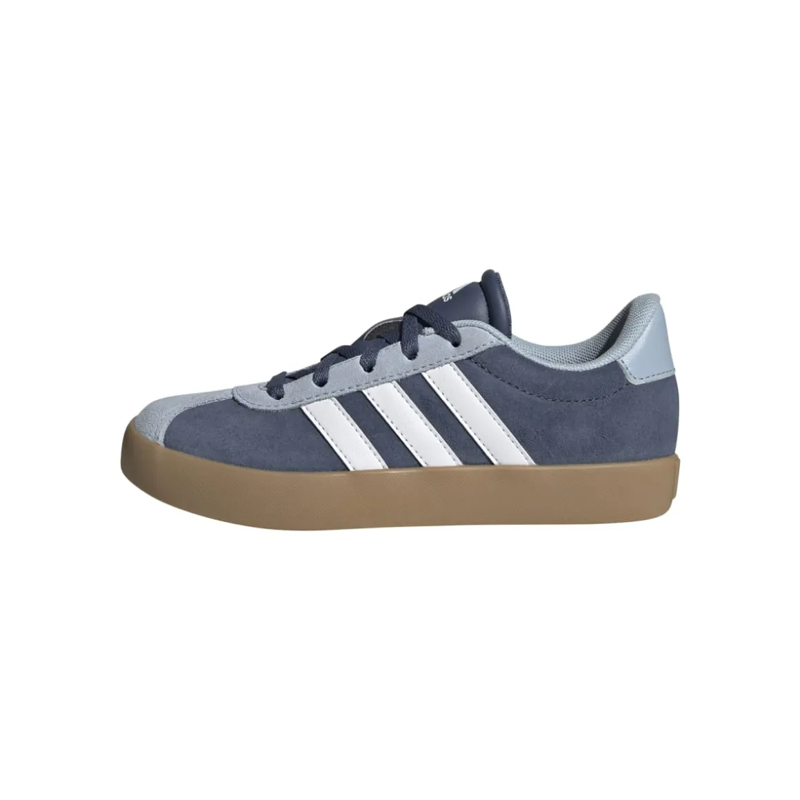 Sneakers blu e azzurre da ragazzo con strisce bianche adidas VL Court 3.0 K