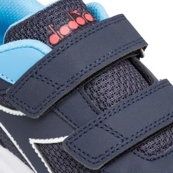 Sneakers blu e azzurre da Bambino con logo e chiusura a strappo Diadora