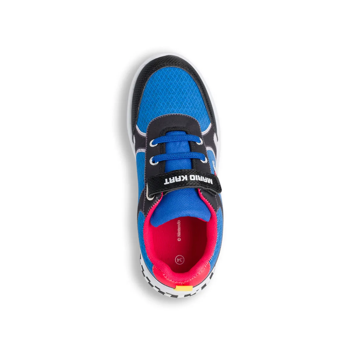 Sneakers blu e nere da ragazzo con luci nella suola Super Mario