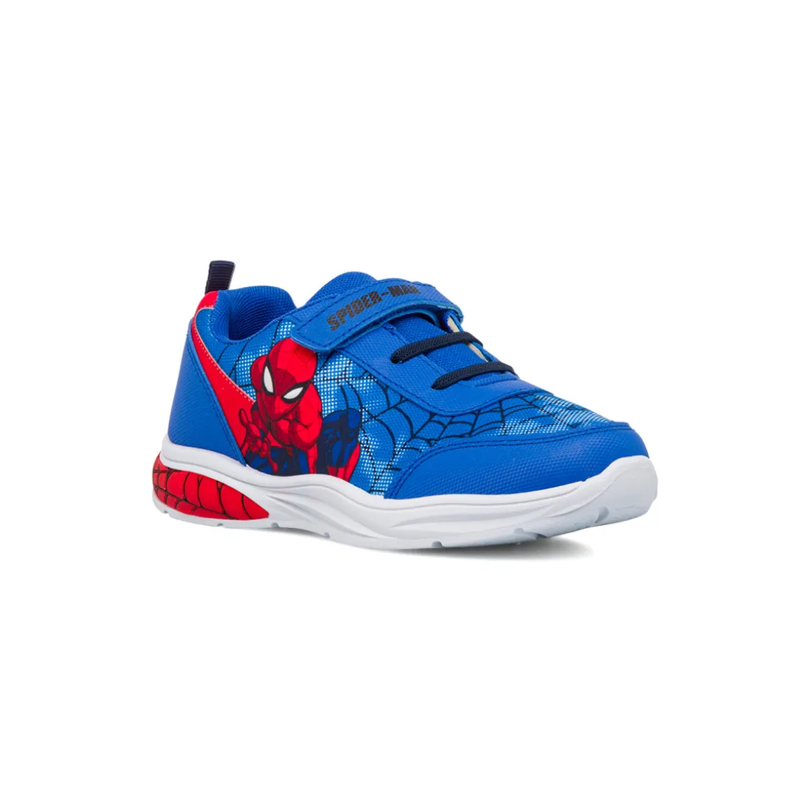 Sneakers blu e rosse da ragazzo Spiderman con luci