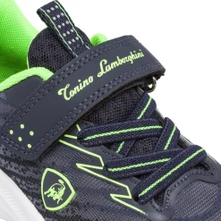 Sneakers blu e verde con strappo da Bambino Tonino Lamborghini
