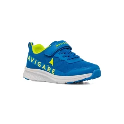 Sneakers blu e verde da Ragazzo con chiusura a strappo Navigare