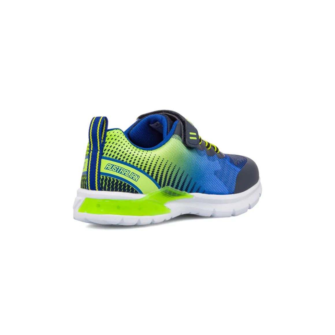 Sneakers blu e verdo da ragazzo Australian Flash II con luci