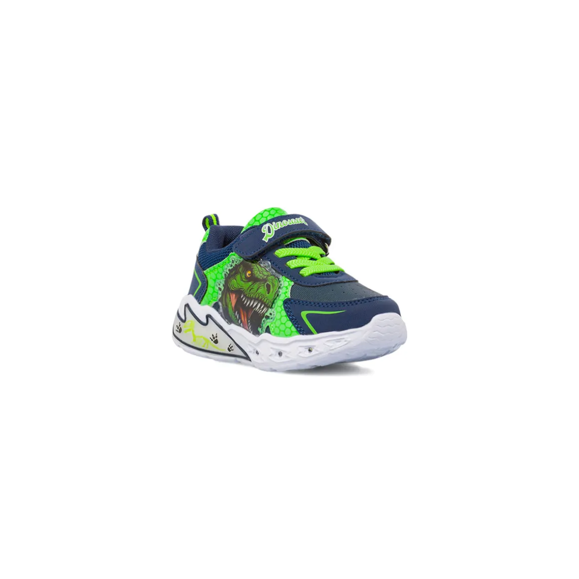 Sneakers blu e versi con Luci da Bambino Dinosauri
