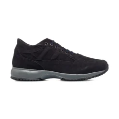 Sneakers blu in pelle scamosciata da uomo Primopiano