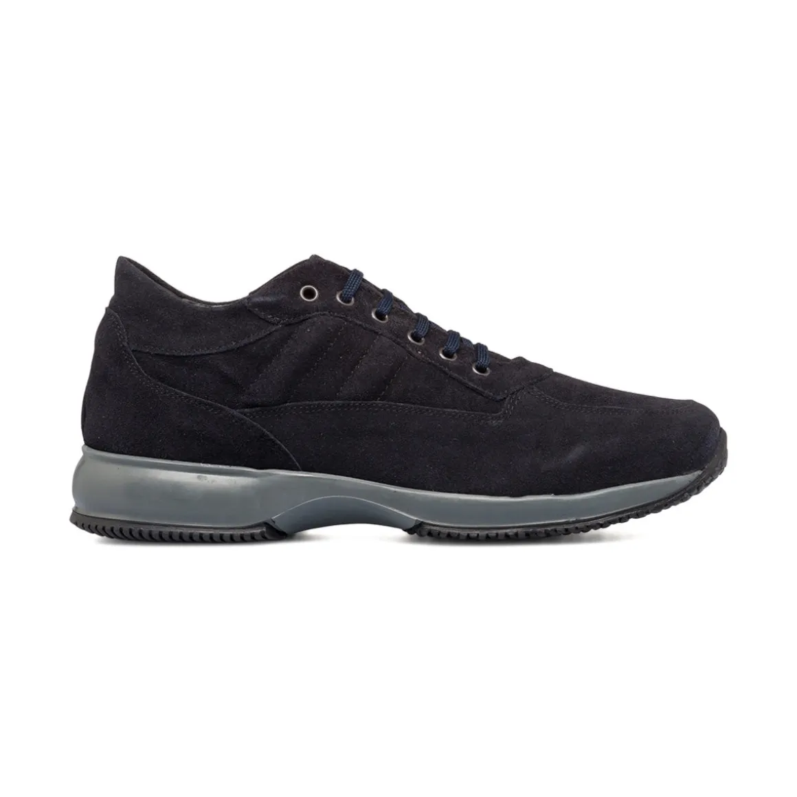 Sneakers blu in pelle scamosciata da uomo Primopiano
