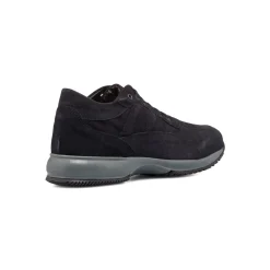 Sneakers blu in pelle scamosciata da uomo Primopiano