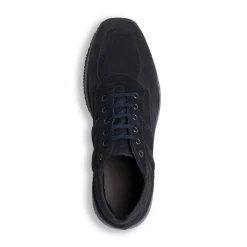 Sneakers blu in pelle scamosciata da uomo Primopiano