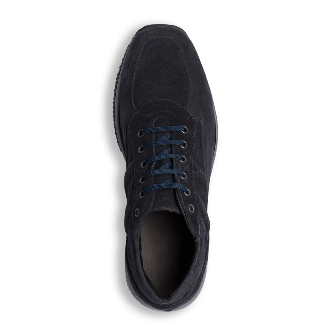 Sneakers blu in pelle scamosciata da uomo Primopiano