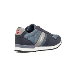 Sneakers blu jeans da uomo con logo laterale Ducati