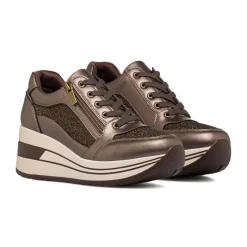 Sneakers bronzo da Donna con zip e plateau Lora Ferres