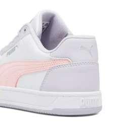 Sneakers casual bianche con dettagli lilla e rosa e logo Puma caven 2.0.