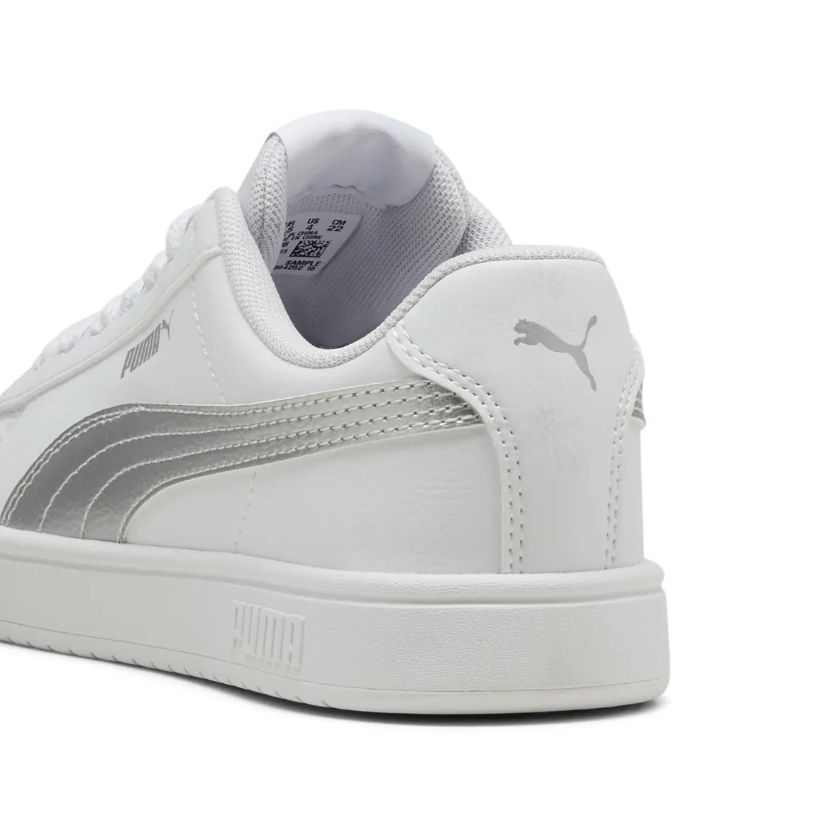 Sneakers casual bianche con dettaglio argento da ragazza Puma Rickie Classic