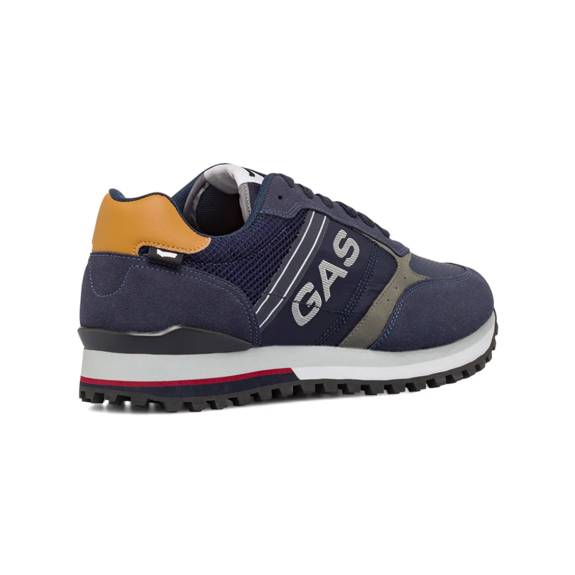 Sneakers casual blu da uomo con logo laterale Gas