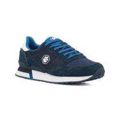 Sneakers casual blu da Uomo in tessuto e pelle con logo Lumberjack