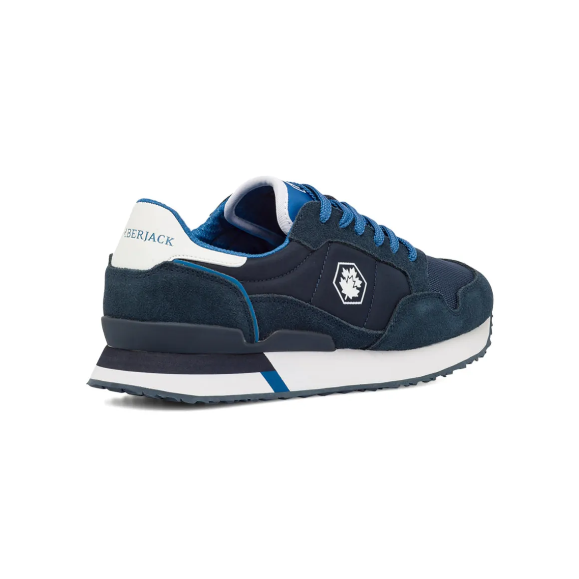 Sneakers casual blu da Uomo in tessuto e pelle con logo Lumberjack