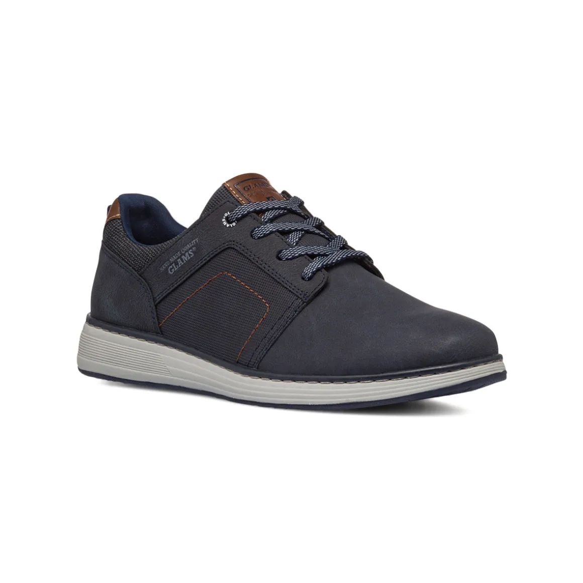 Sneakers casual da uomo blu con logo Glams