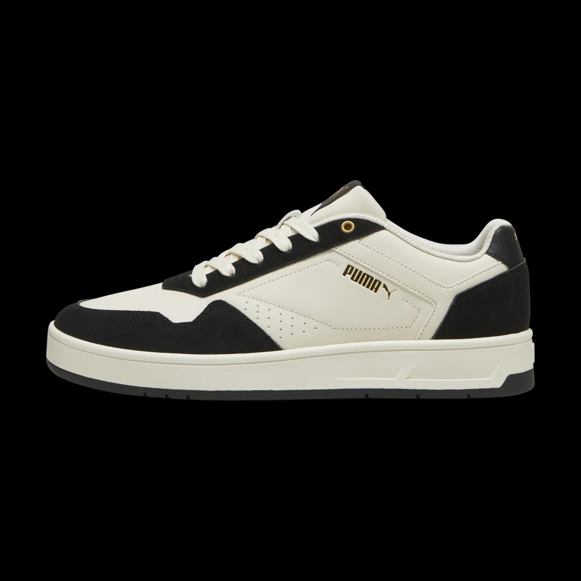 Sneakers casual da uomo bianche e nere con logo Puma Court Classic