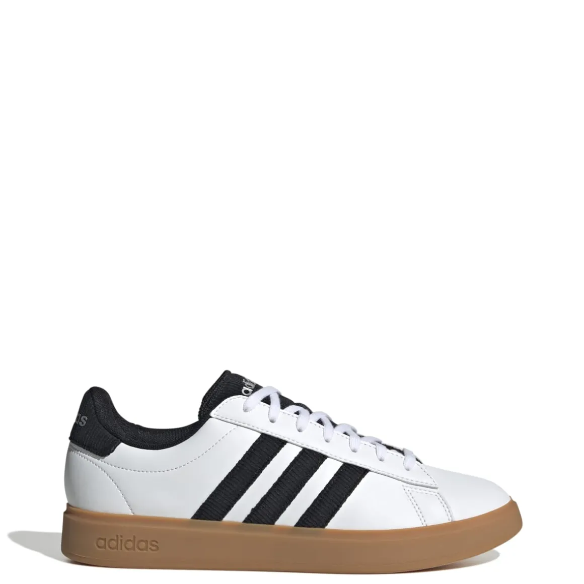 Sneakers casual da uomo bianche e nere con logo adidas Grand Court 2.0