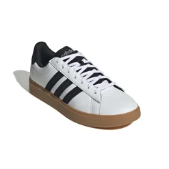 Sneakers casual da uomo bianche e nere con logo adidas Grand Court 2.0