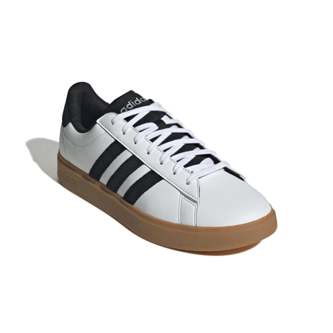 Sneakers casual da uomo bianche e nere con logo adidas Grand Court 2.0