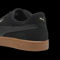 Sneakers casual da uomo in pelle scamosciata nere con logo Puma Smash 3.0