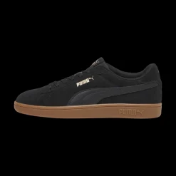 Sneakers casual da uomo in pelle scamosciata nere con logo Puma Smash 3.0