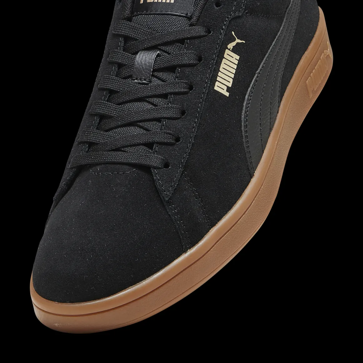 Sneakers casual da uomo in pelle scamosciata nere con logo Puma Smash 3.0