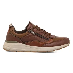 Sneakers casual da uomo marroni con zip Gate 76