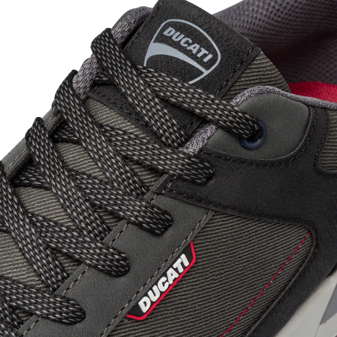 Sneakers casual grigie da uomo con logo Ducati