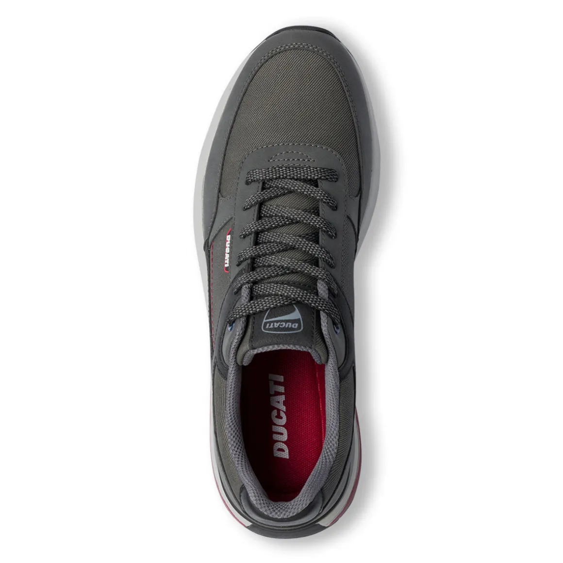 Sneakers casual grigie da uomo con logo Ducati