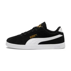 Sneakers casual nere da ragazzo e ragazza in pelle effetto scamosciato Puma Club II