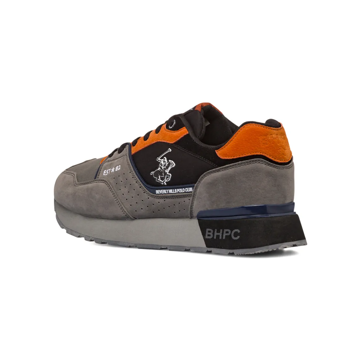 Sneakers casual nere e grige da uomo Beverly Hills Polo Club