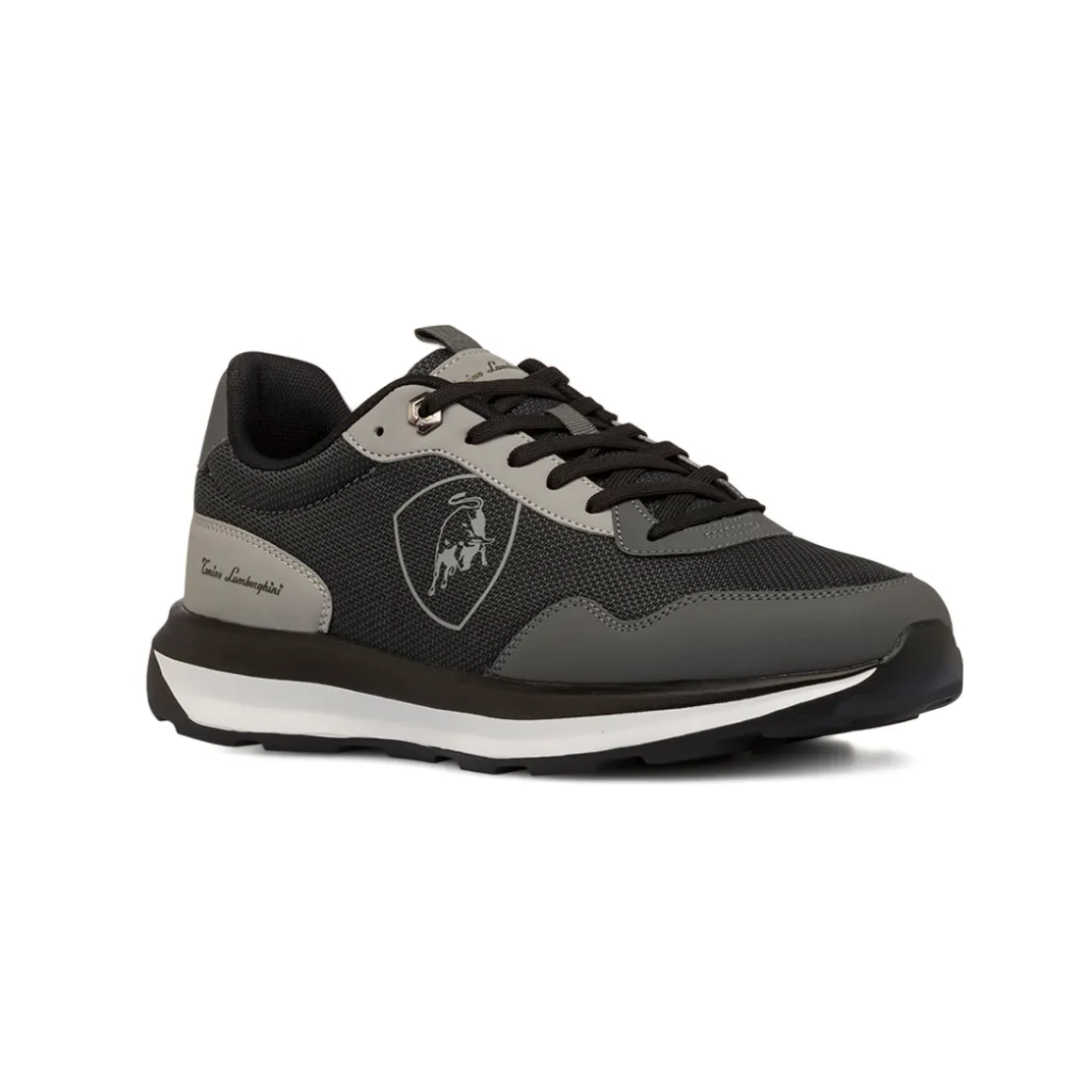 Sneakers casual nere e grigio scuro da Uomo con logo Tonino Lamborghini