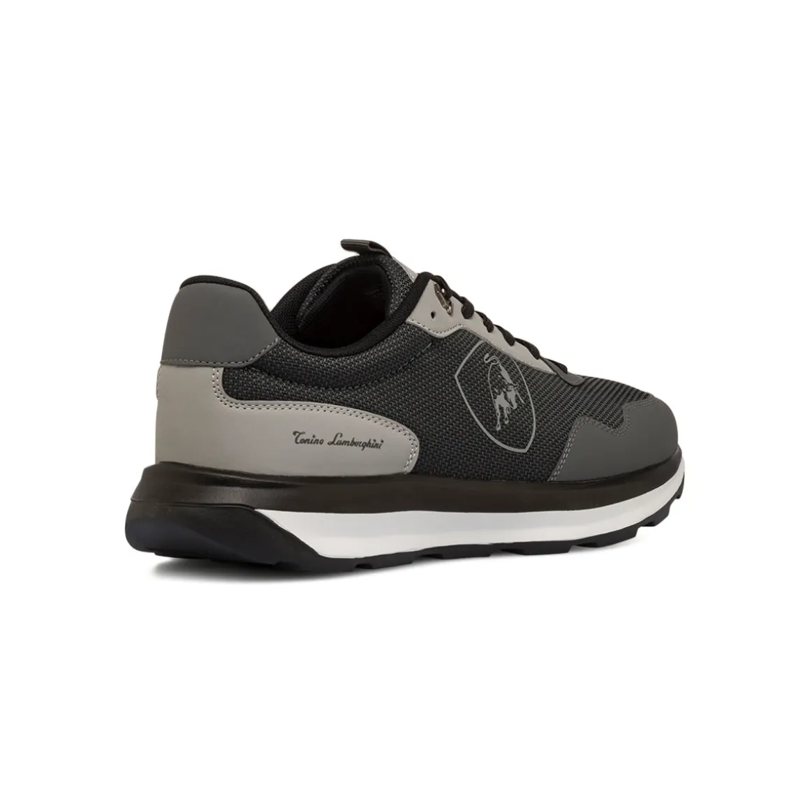 Sneakers casual nere e grigio scuro da Uomo con logo Tonino Lamborghini