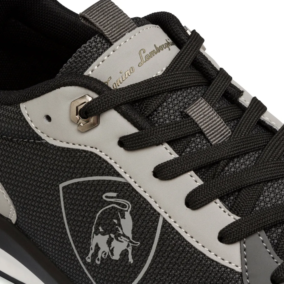 Sneakers casual nere e grigio scuro da Uomo con logo Tonino Lamborghini