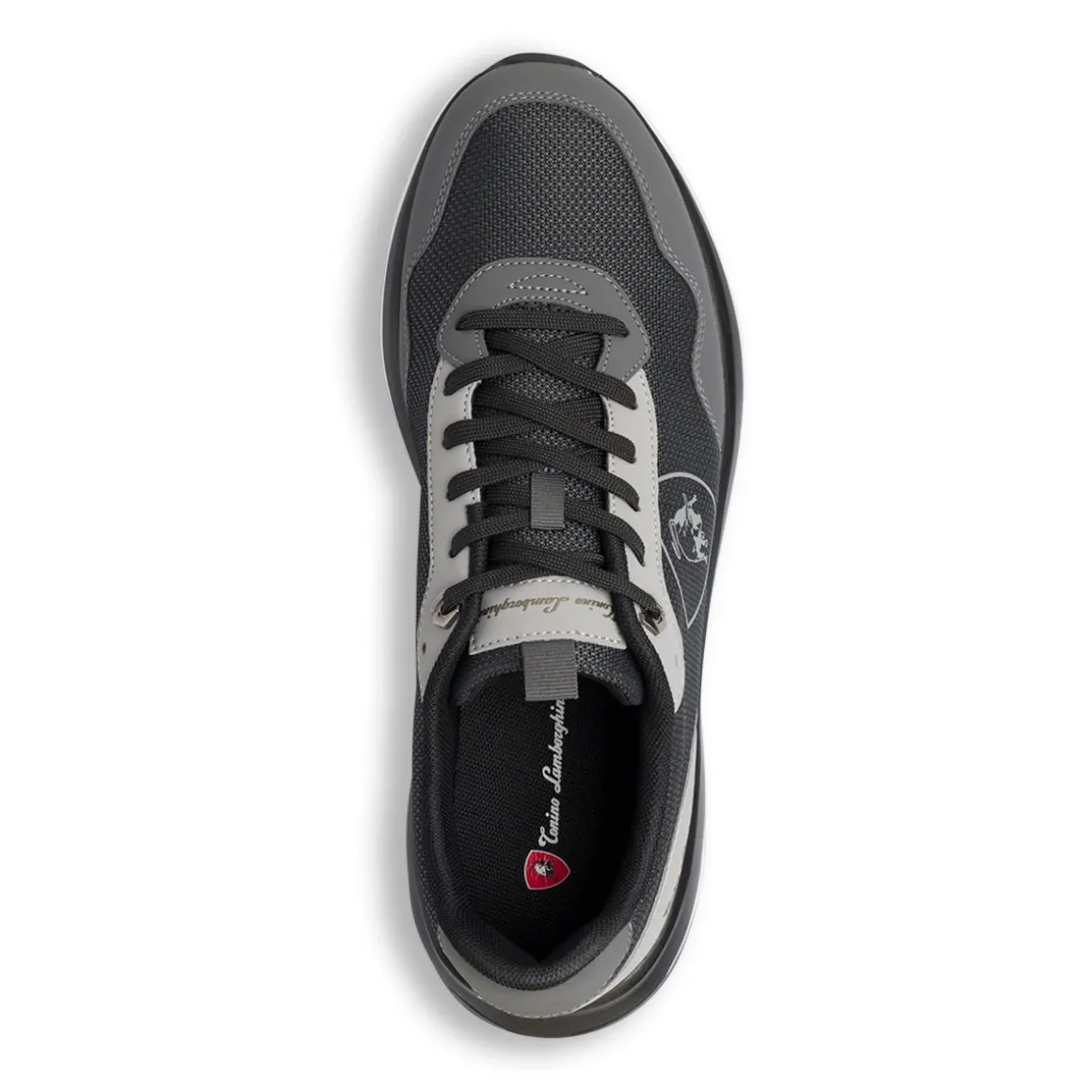 Sneakers casual nere e grigio scuro da Uomo con logo Tonino Lamborghini