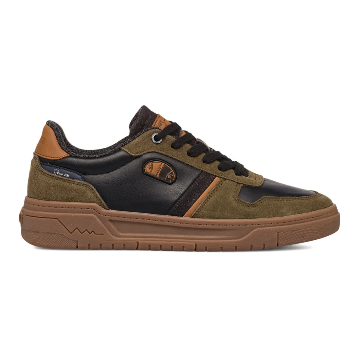 Sneakers casual nere e verde militare da uomo Americanino