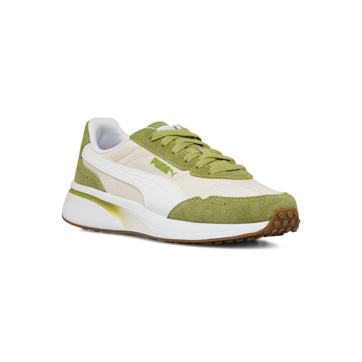 Sneakers casula da Donna verdi e bianche con logo Puma