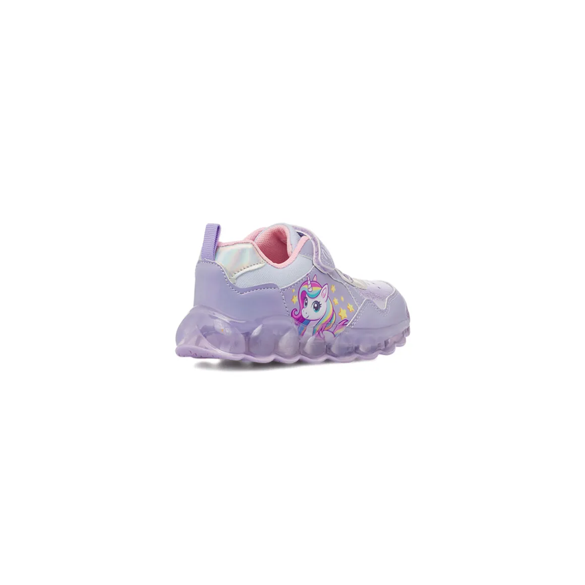 Sneakers con luci e strappo lilla da Bambina Unicorno