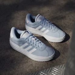 Sneakers con suola platform azzurre da Ragazza VL COURT BOLD adidas