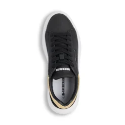 Sneakers con suola platform nere da donna con dettaglio oro Americanino