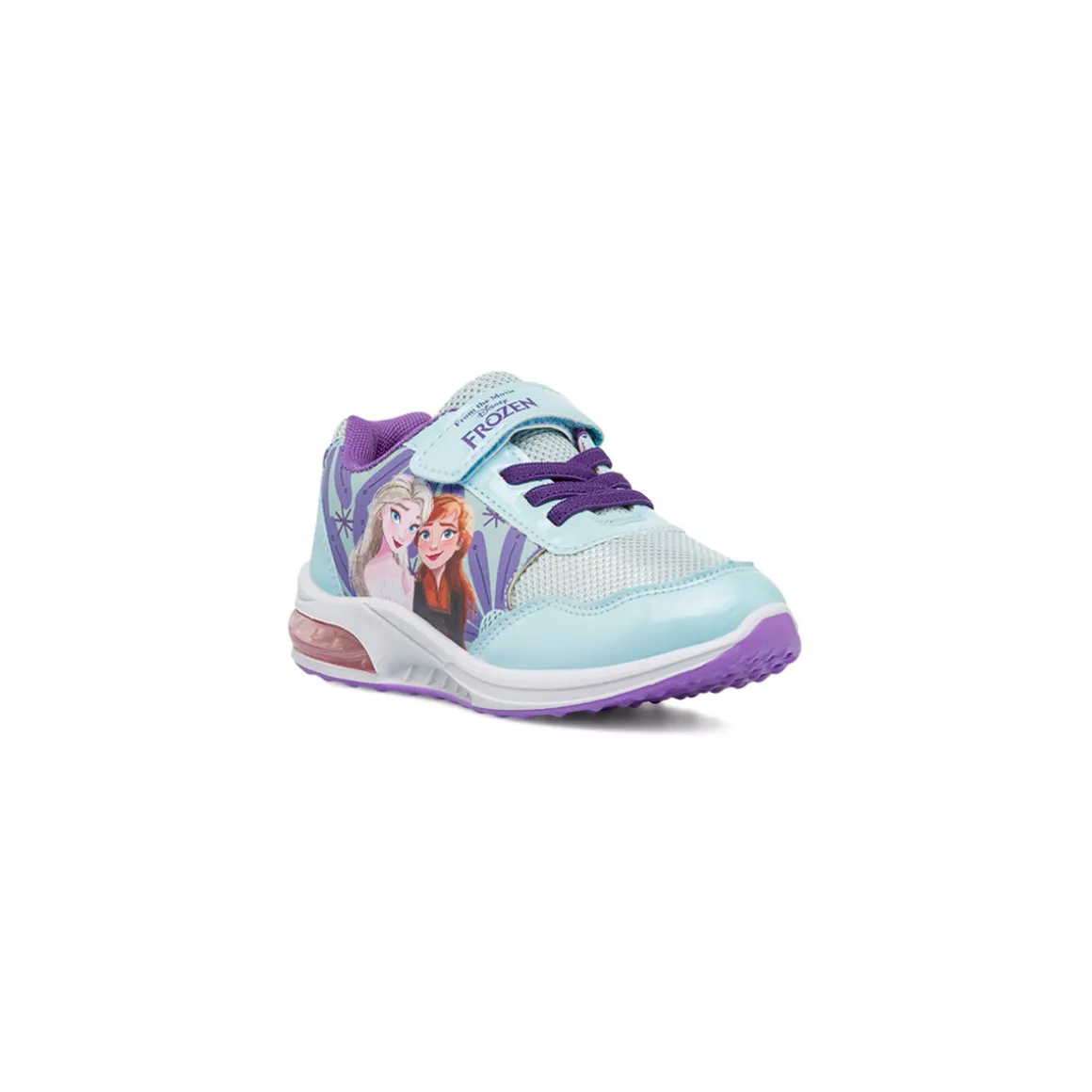 Sneakers da Bambina Azzurre con stampa e Luci nella Suola Frozen