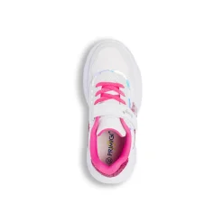 Sneakers da bambina bianche con dettagli fucsia glitter e stella Primigi