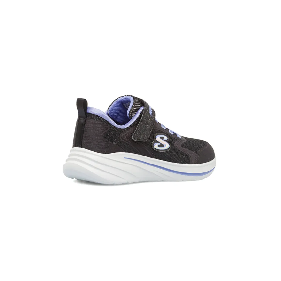 Sneakers da bambina nere con glitter e strappo Skechers