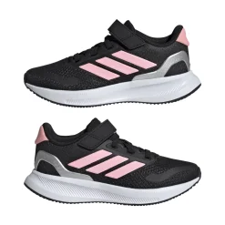 Sneakers da bambina nere con strappo in velcro adidas Runfalcon 5