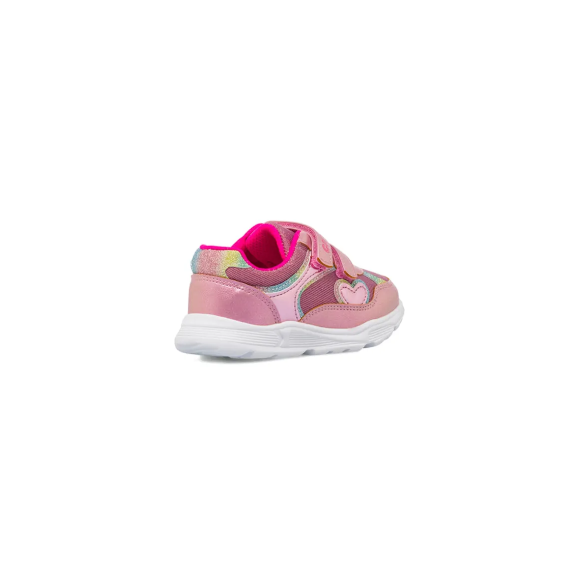 Sneakers da bambina rosa Chicco con cuore glitter e chiusura a strappi