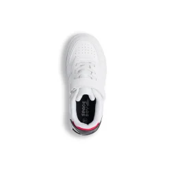Sneakers da bambino bianche con dettagli neri e rossi Birilli&Monelli