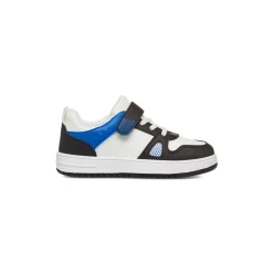 Sneakers da bambino bianche con dettagli neri e blu Birilli&Monelli